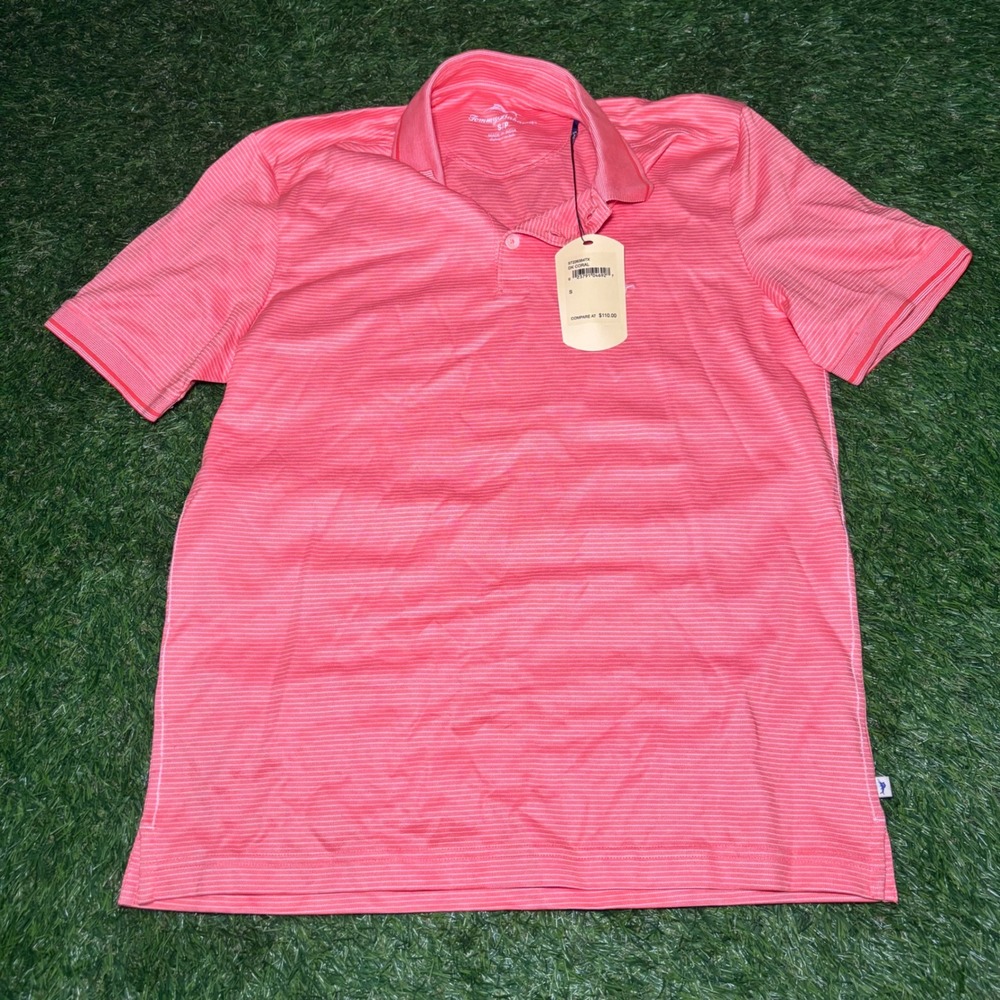 Lot of 2 Tommy Bahama Coastline Polo Shirts Mens Small Coral Blue ST226364TX NEW